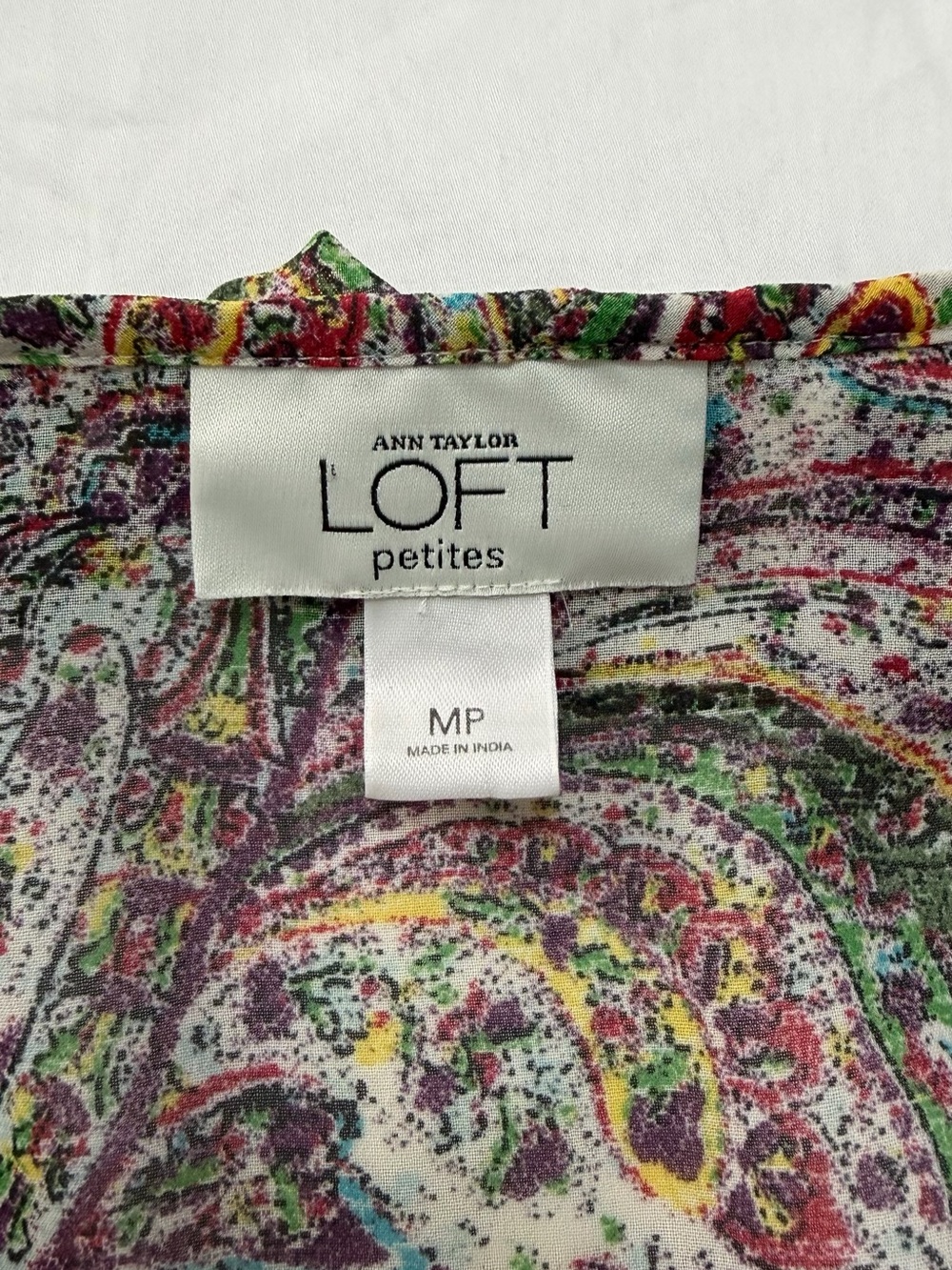LOFT Multicolor Paisley Ruffle Front Blouse - Picture 3 of 5